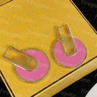 Gold Hoop Earring Designer Sweet Pink Stud For Women Luxury ...