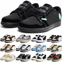 Jumpman 1 Low Basketball Shoes 1s Men Men Bred Toe Unc Og Cactus Black White Paris Archeo Pink Smoke Gray Wolf Bred Trainers Womener Sports Eur 36-47
