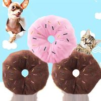 Köpek oyuncakları köpek çörek peluş çiğneme gıcırtılı evcil hayvan peluş oyuncak 3 tasarımlar kedi oyuncakları lt466