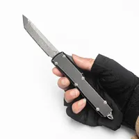 Versão personalizada limitada ut facas damascus lâmina de equipamento ao ar livre prático canivete tático canivete cnc 7075 alça