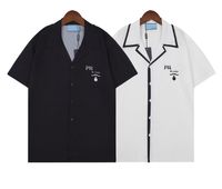 Знаменитая дизайнерская рубашка для брендов мужская летняя новая высококлассовая печать шелка с коротким рукавом футболка с мацкой M-3XL