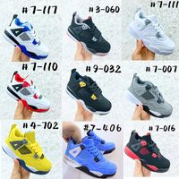 2023 Jumpman 4 Kids Basketball Shoes 4S Black Cat Baby Athletic Boy Girls Sports Shoes Gray Gym Bred Outdoor Children Sneakers Eur Size 26-35