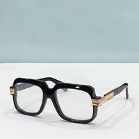 Herrenbrille Schwarz/Gold, quadratischer optischer Rahmen, klassische Vollrand-Brillenfassungen, modische Deutschland-HipHop-Brille mit Box