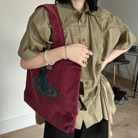 대용량 여성 가방 어깨 가방 간단한 토성 코듀로이 토트