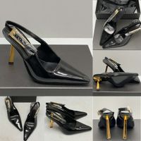 Leather Dress Shoes 10cm Heel Designer Shoes Women Sandals A...