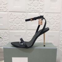 Designer Padlock Pointy Sandal Women High Heel 10. 5cm Naked ...