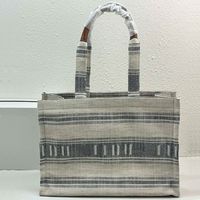 Striped Shopping Bag Canvas Tote Bags Cotton And Linen Canva...