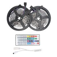 RGB LED Strip Light 5050 5M 10M IP20 LED Light Rgb Leds Tape Led Ribbon Flexible Mini IR Controller DC12V Adapter Set EXPRESS FREE