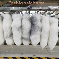 FATPIG Women's Bag Charm fox tail keychain Long Fox Fur tail keychain