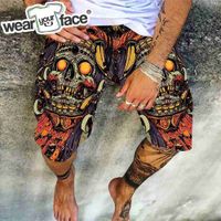 Mens Shorts 2023 Gymreapers Skull Men Running Fitness Breathable