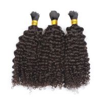 Слученные человеческие волосы для плетения монгольских афро -странных вьющихся наращивания волос без прикрепления целый завод229Q