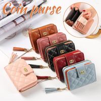 Wallets Elegant Short Wallet With Double Rings Hasp Large Ca...