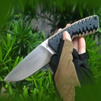 Cuchillo recto de supervivencia de gama alta Punto de caída de satén de acero Z cuchilla Tang G10 Manija cuchillos de cuchillas fijas con kydex233u