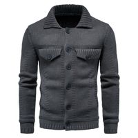 남자 스웨터 가을 겨울 재킷 가짜 가짜 버튼 니트 두꺼운 따뜻한 캐주얼 카디건 L230331