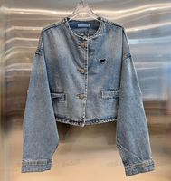 Designer Damen Jacke Mode Kurze Jeansjacken Frühling Sommer Lässig Übergroße Langarm Vintage Mantel Sonnenschutz Oberbekleidung