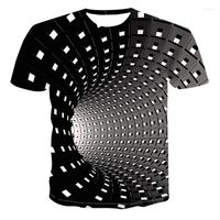 T-Shirts für Herren 2023 Vertigo Hypnotic 3D T-Shirt Sommer Bedruckte Kurzarm-Tight / Damenparty