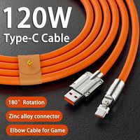 120W 6A Fast Charge Type C Cable 180 Degree Rotation Elbow C...
