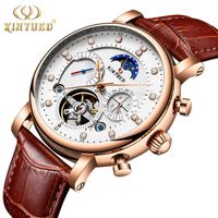 Armbanduhren KINYUED Top-Marke Herren Mechanisches Wirstes Luxus Skeleton Automatisches Uhrwerk es für Männer reloj hombre Z0403