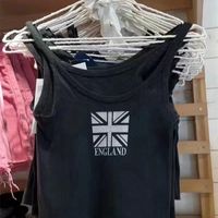 Women' s T Shirt Tanks Camis Vintage Flag Print Slim Cro...