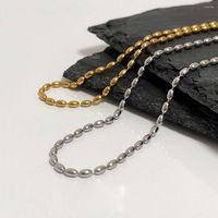 Ketten Retro Trendy Perlen Titan Stahl Halskette Für Frauen Einfache Schlüsselbein Kragen Kette Choker Modeschmuck Geschenk