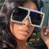 Güneş Gözlüğü Büyük Çerçeve 17059 Zirkon Kadın Diamond Marka Gözlükleri Avrupa ve Amerika Birleşik Devletleri Sunglassessunglasses