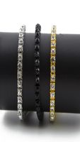 Iced Out 1 Row 5mm Rhinestones Bracelet Men Hip Hop Style Cl...