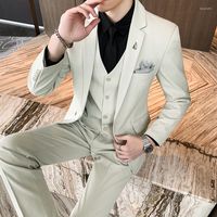 Men' s Suits 2023 Fashion Casual Business Suit 3 Pieces ...