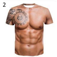 Camisetas masculinas Muscle Man Tops 2023 Fashion Summer O Neck Camiseta Camiseta de manga corta 3D estampado estampado Top informal Funny