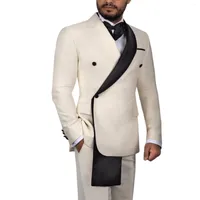 Men' s Suits Super Collar Double Breasted Tuxedo Slim Fi...