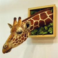 Decorative Objects & Figurines 3d Wall Mounted Giraffe Sculp...