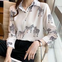 Camicie da donna camicie stampato da donna vestiti abbottonati di moda primaverile stampare camicia a maniche lunghe sciolte 502b 502b 502b