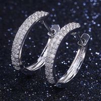 أقراط طوق Modyle arring for Night Bar Party Women Circle Micro Micro Micro Circle Zirconia Crystal Bijoux Jewelry