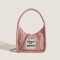 Вечерние сумки плюшевые дизайнерские сумочки для женщин 2023 Сплошная полоса цепная цепь мини -сумка для сумки мода мода девочки милые буквы с перекрестным плечом плечо
