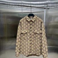 남자 재킷 디자이너 2023GG 남성 대형 데님 셔츠 패션 g 대형 긴 슬리브 드레스 셔츠 남자 옷 캐주얼 재킷 OSQQ