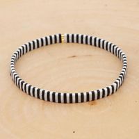 Strang Schwarz-Weiß-Muster Damenarmband mit Tila-Perlen Schmuck Einzigartige Armbänder Herrenschmuck Armband Handgemachtes Geschenk