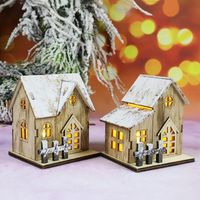 Рождественские украшения светодиодные деревянные домики световой кабинок декор дома.
