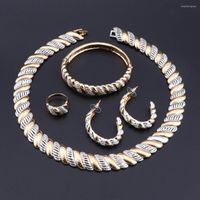 Halskette Ohrringe Set OEOEOS Mode Frauen Aussage Hochzeit Elegant Dubai Gold Farbe Schmuck Türkisch