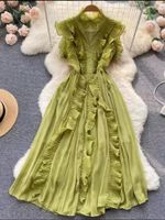 Casual Dresses Summer Dress Woman 2023 Trendy V- neck Chiffon...