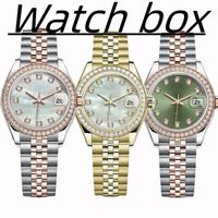 Relógio de pulso Designer feminino Diamond Diamond Watch Automatic Rose Gold Data Tamanho 36mm 31mm 28mm Sapphire Glass Impermeável Monte Revisto de alta qualidade feminino