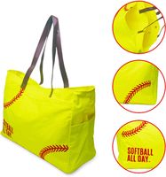 Outdoor-Tasche für Damen, Baseball-Tote, große, übergroße, lässige Segeltuch-Sport-Mama-Strand-Reisetasche