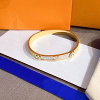 Luxury Designer Bangle Bracelet for Women Letter 18K Gold Pl...