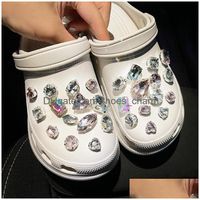 Accessori per parti di scarpe Accessori Pink Diamond Charms Xmas Cute Faiy Pvc Girl Backpack Kids Slipper Party Buckle Pollbands Toy Fit Croct Gifts DHV4H