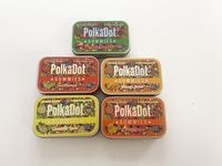 Polkadot упаковывает железные коробки 4 грамм жевательных конфессий Sour Martinelli Mango Abramelon Orange Julius упаковочная коробка
