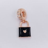 Love Padlock Dangle Charm 925 silver with Gold Plated GPD Pa...