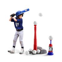 Kinder-Baseball-Tee-Spielzeug für Jungen, Kleinkinder, inklusive 6 Bälle, automatischer Ballwerfer, Outdoor-Sport-Set, Spielzeug