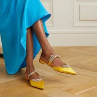 Scarpe eleganti europei e americani con le pantofole decorative con fondo piatto 230412