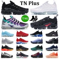 Hotsale tn plus running shoes men women tns Triple Black Whi...