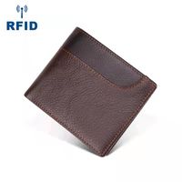 RFID-Protecting أصلي من الجلد المصمم محفظة الذكور الذكور أزياء الأزياء غير الرسمية بطاقة الصفر NO328