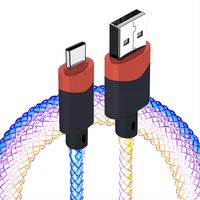 USB-Typ-C-Kabel 3,2 Fuß LED-RGB-Licht Graduelles USB-A-zu-Typ-C-Ladekabel 66 W Schnellladung 1 m