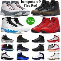 Jumpman 9 9s Men Basketball Shoes Fire Red Light Olive Powde...